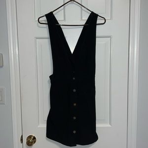 Black Cotton Overall Dress
